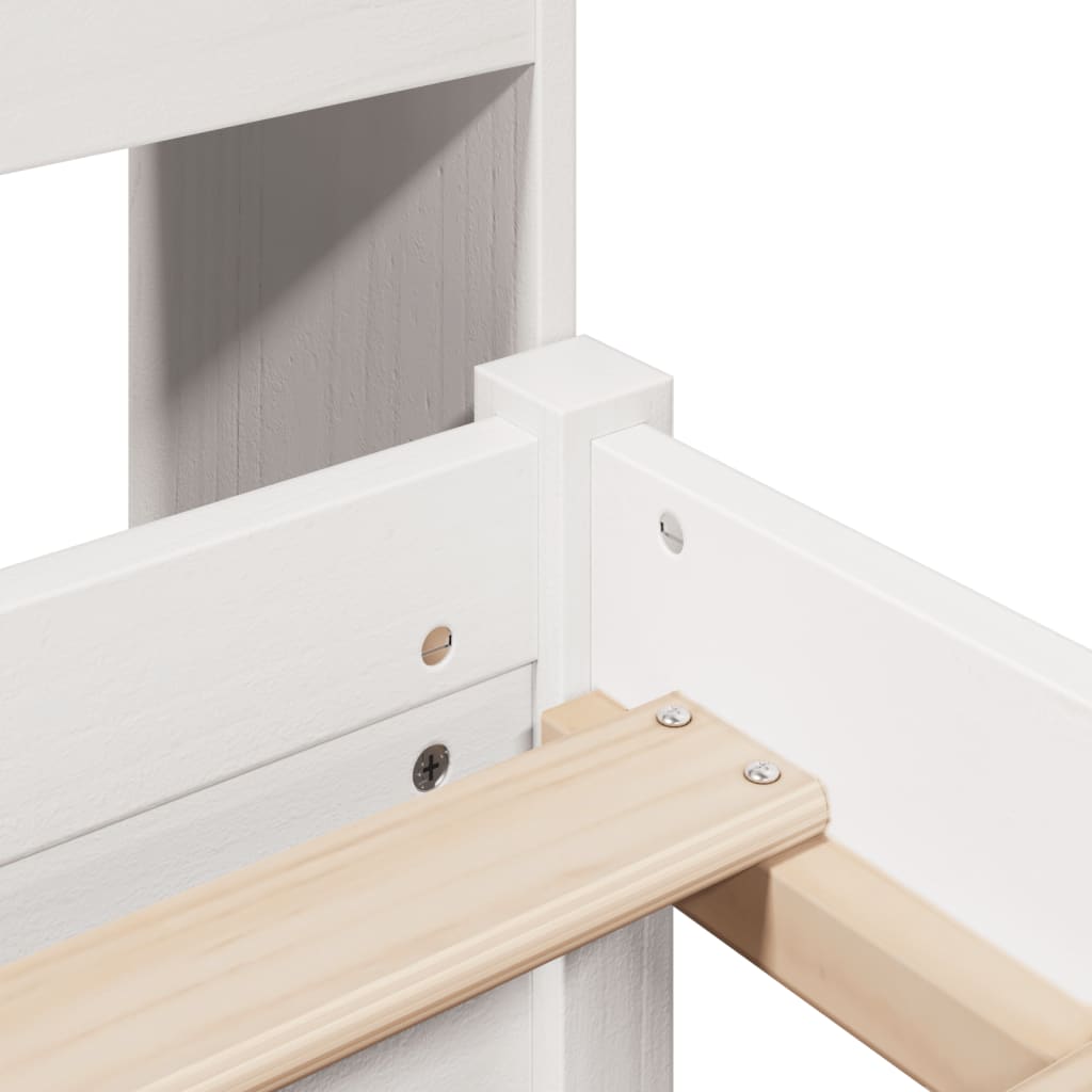 Bookcase Bed without Mattress White 160x200cm Solid Wood Pine