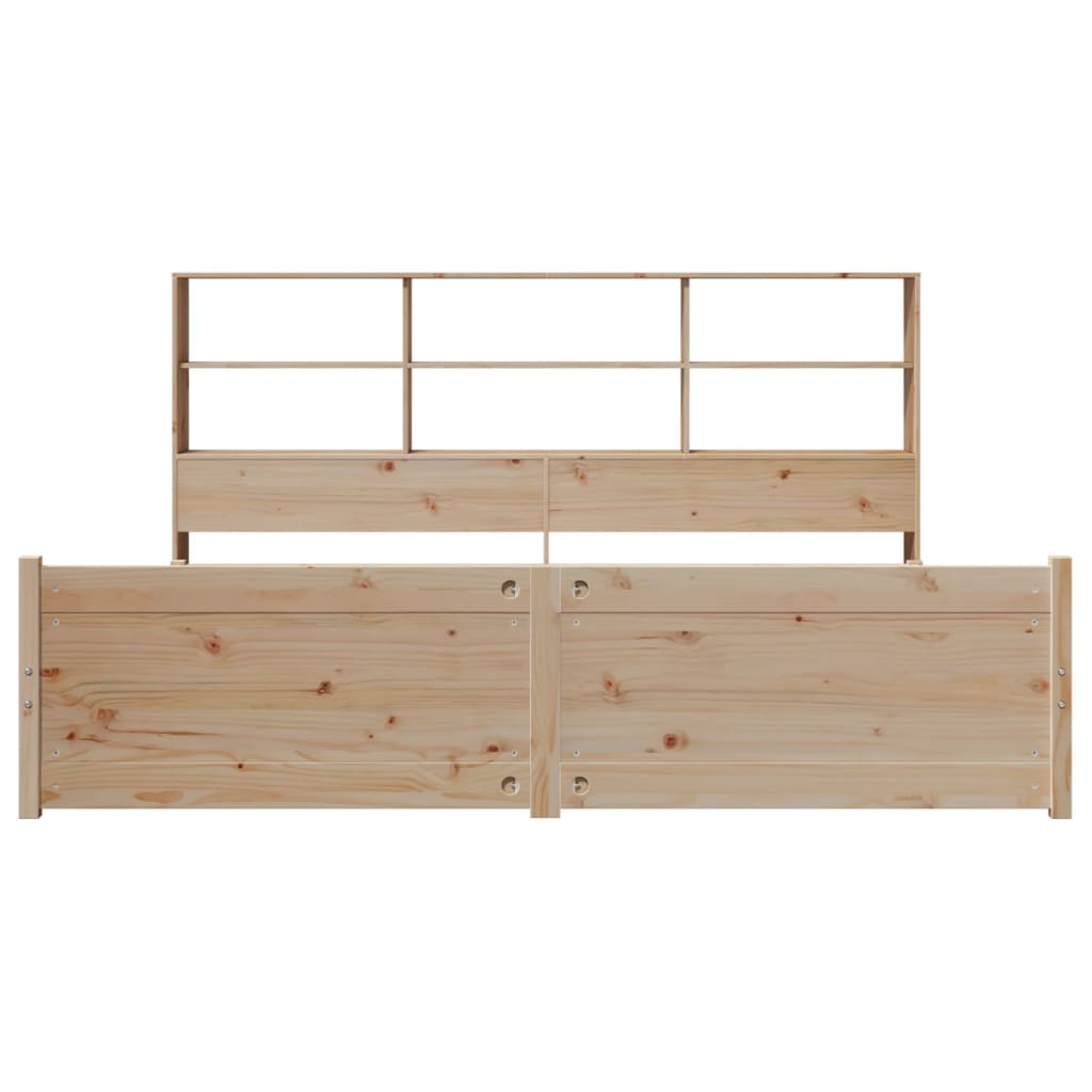 Bookcase Bed without Mattress 180x200 cm Super King Solid Wood Pine