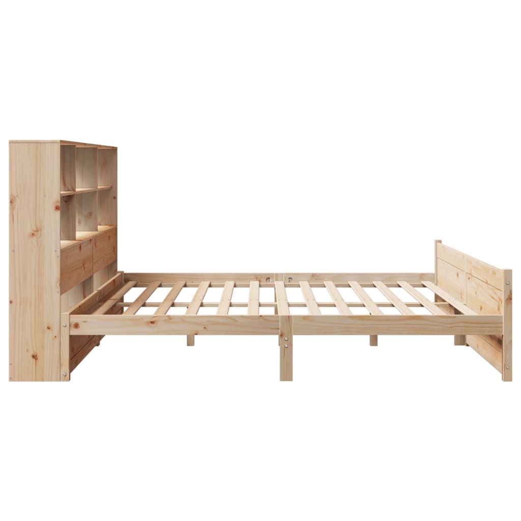 Bookcase Bed without Mattress 180x200 cm Super King Solid Wood Pine