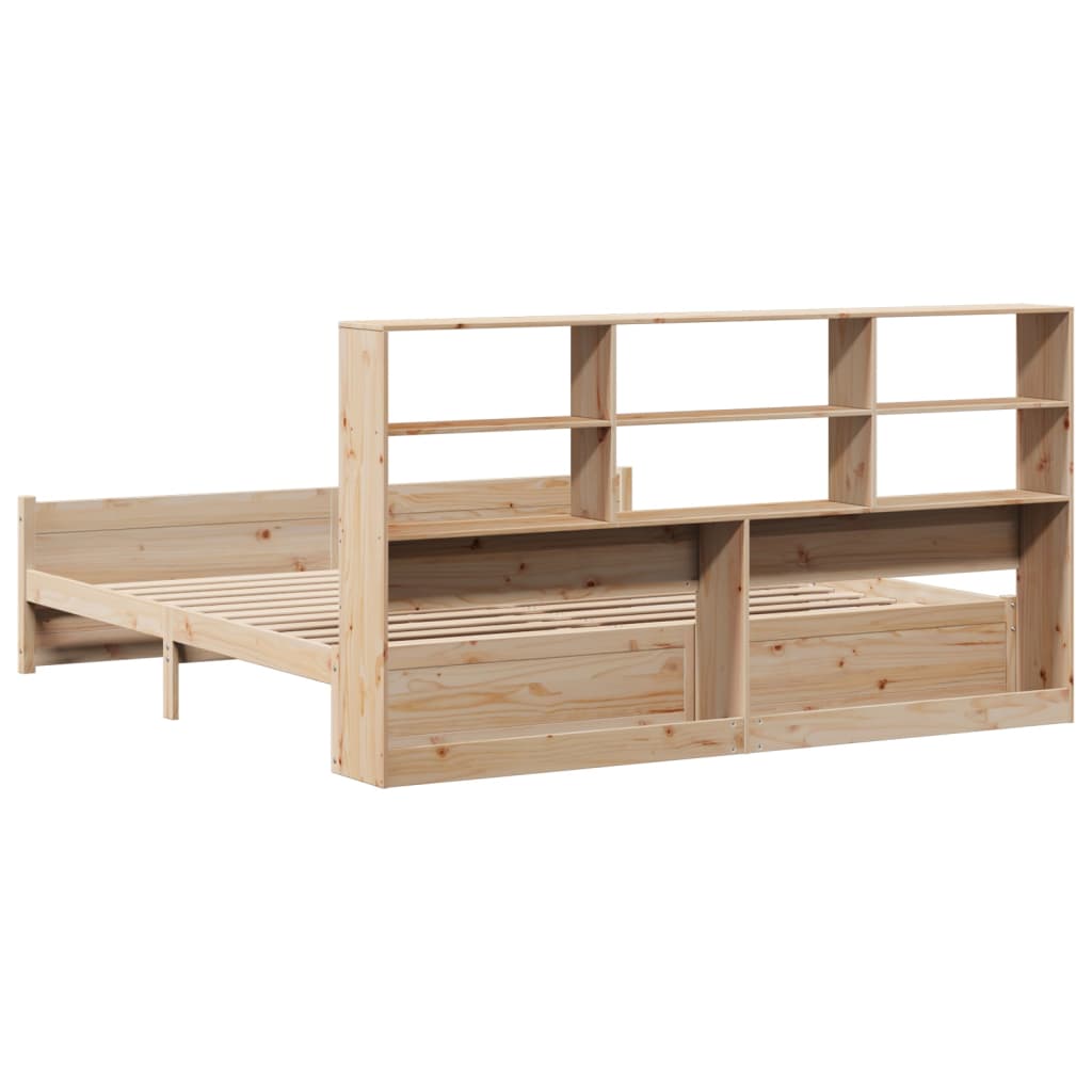 Bookcase Bed without Mattress 180x200 cm Super King Solid Wood Pine