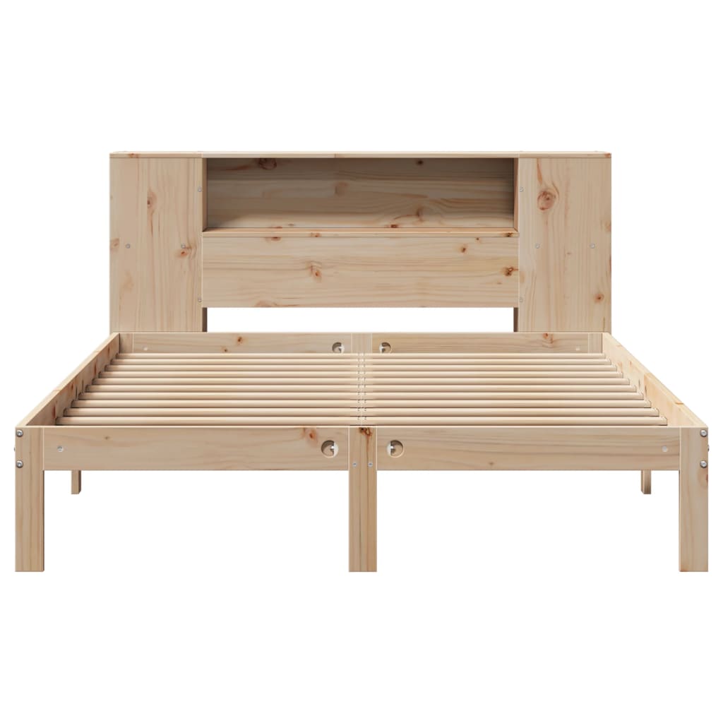 Bookcase Bed without Mattress 120x190 cm Small Double Solid Wood Pine