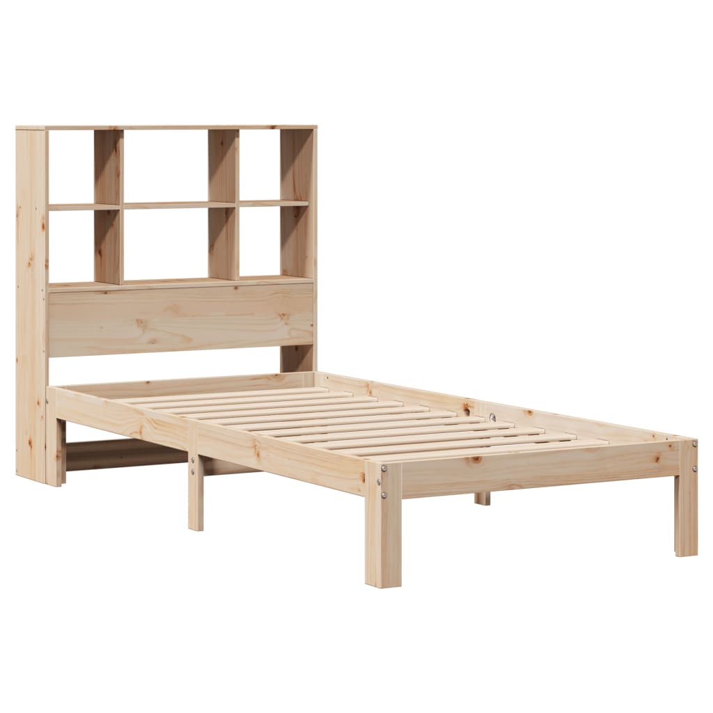 Bookcase Bed without Mattress 90x200cm Solid Wood Pine