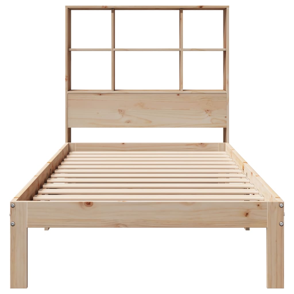 Bookcase Bed without Mattress 90x200cm Solid Wood Pine