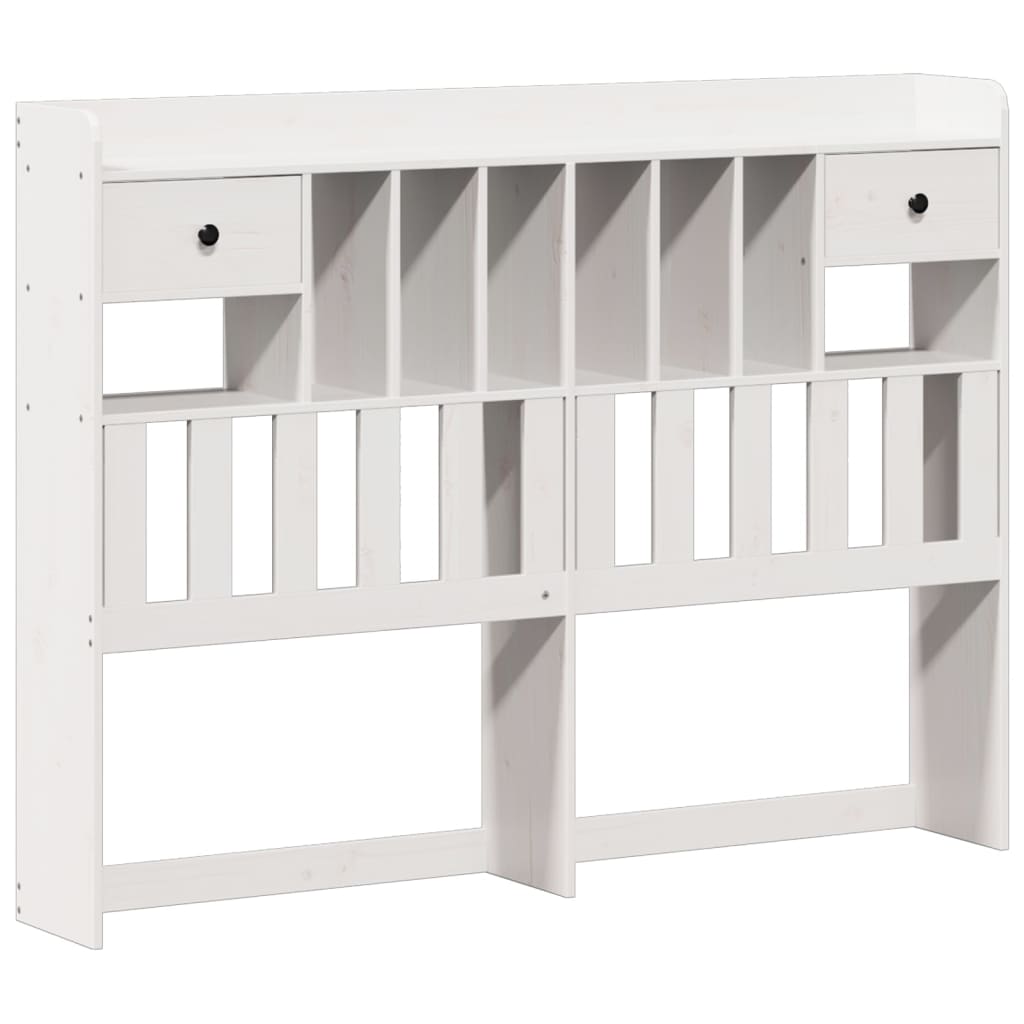 Bookcase Bed without Mattress White 140x190cm Solid Wood Pine