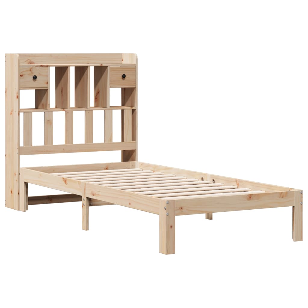Bookcase Bed without Mattress 100x200cm Solid Wood Pine