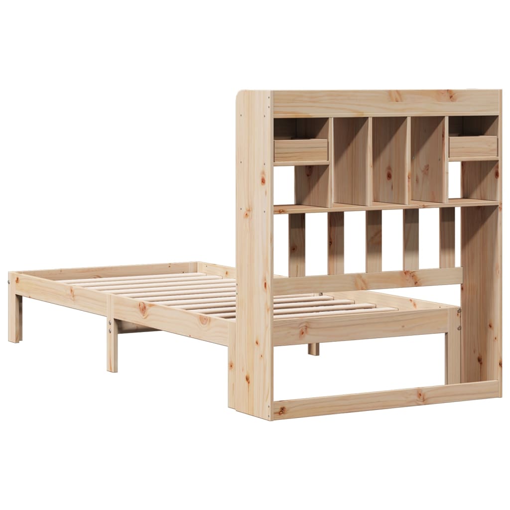 Bookcase Bed without Mattress 100x200cm Solid Wood Pine