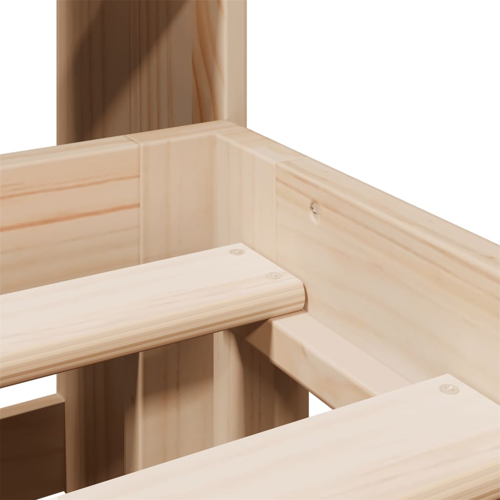 Bookcase Bed without Mattress 140x200cm Solid Wood Pine