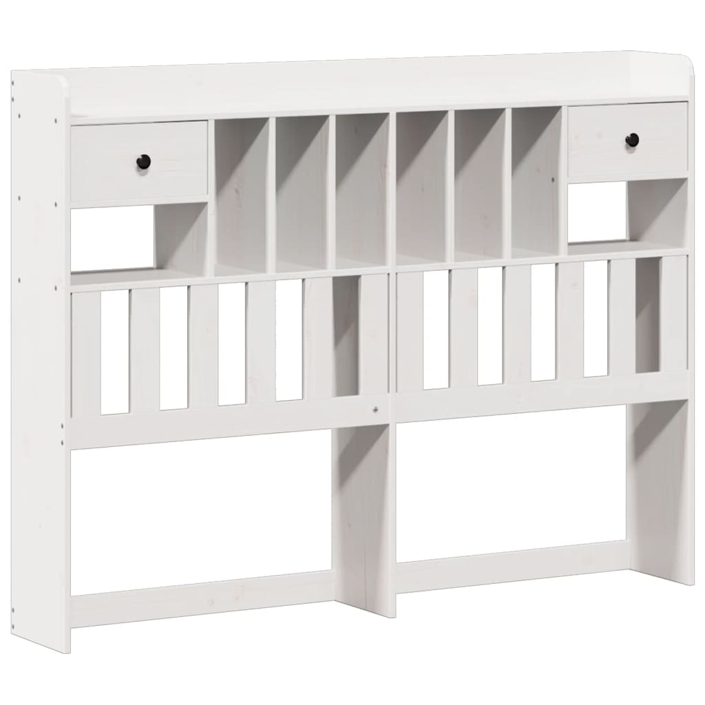 Bookcase Bed without Mattress White 150x200cm Solid Wood Pine