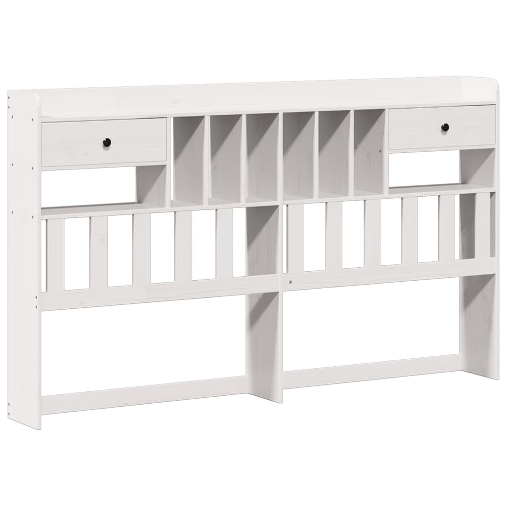 Bookcase Bed without Mattress White 180x200cm Solid Wood Pine