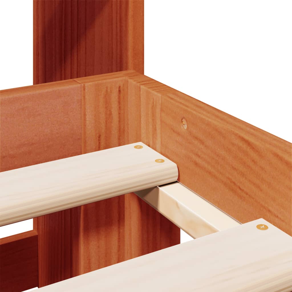 Bookcase Bed without Mattress Wax Brown 140x190cm Solid Wood Pine