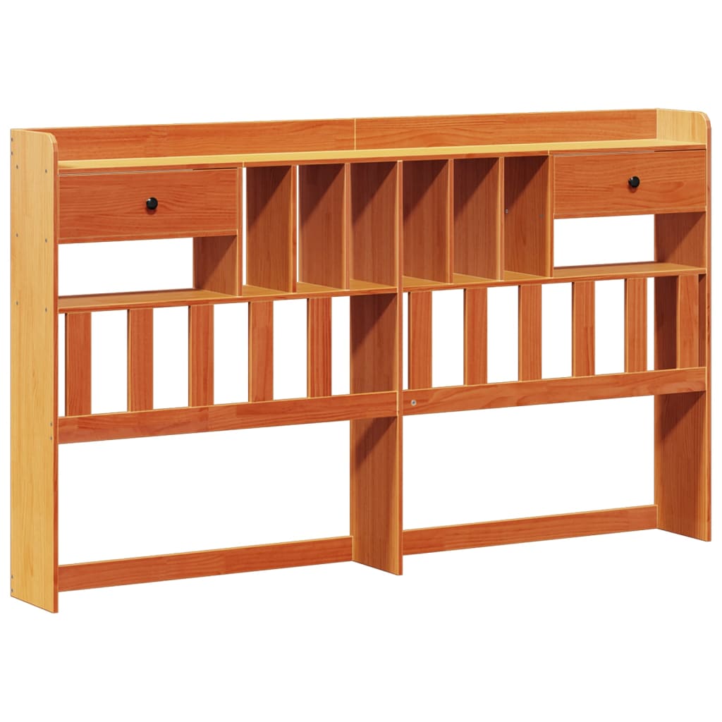Bookcase Bed without Mattress Wax Brown 180x200cm Solid Wood Pine