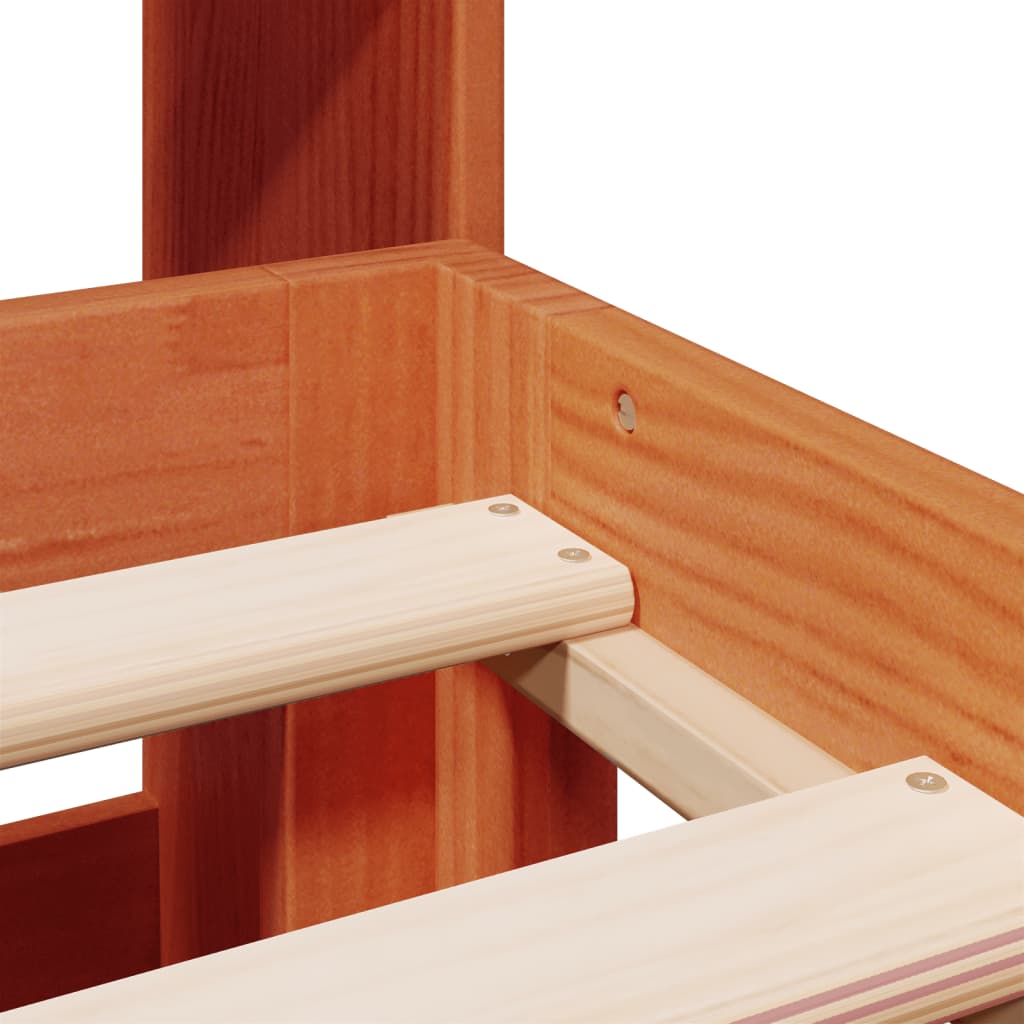 Bookcase Bed without Mattress Wax Brown 180x200cm Solid Wood Pine