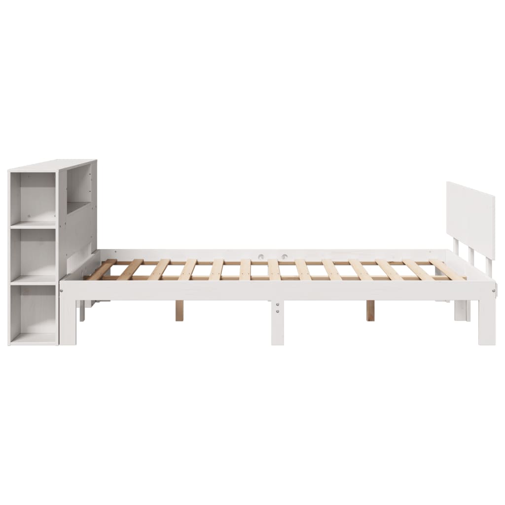 Bookcase Bed without Mattress White 120x190 cm Small Double Solid Wood Pine
