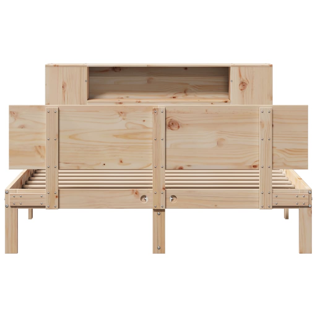 Bookcase Bed without Mattress 120x200cm Solid Wood Pine
