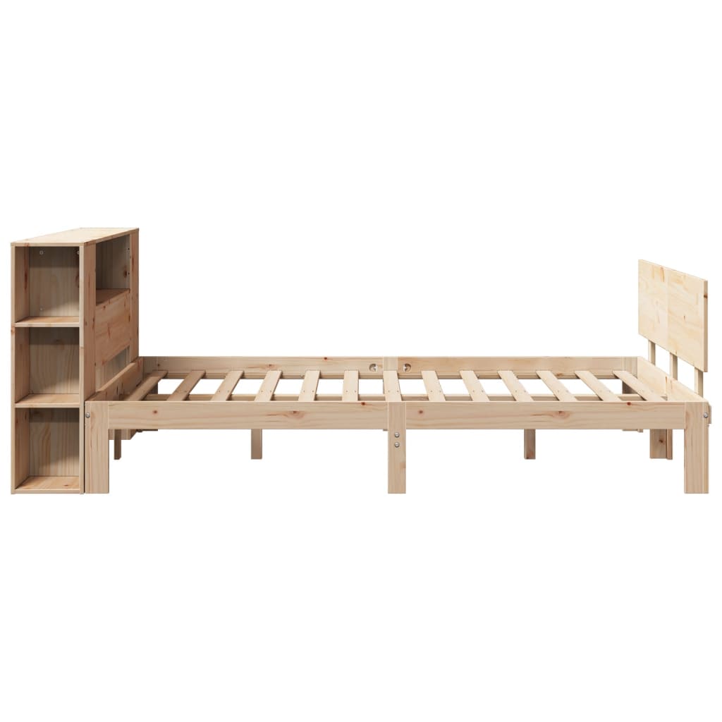 Bookcase Bed without Mattress 160x200cm Solid Wood Pine
