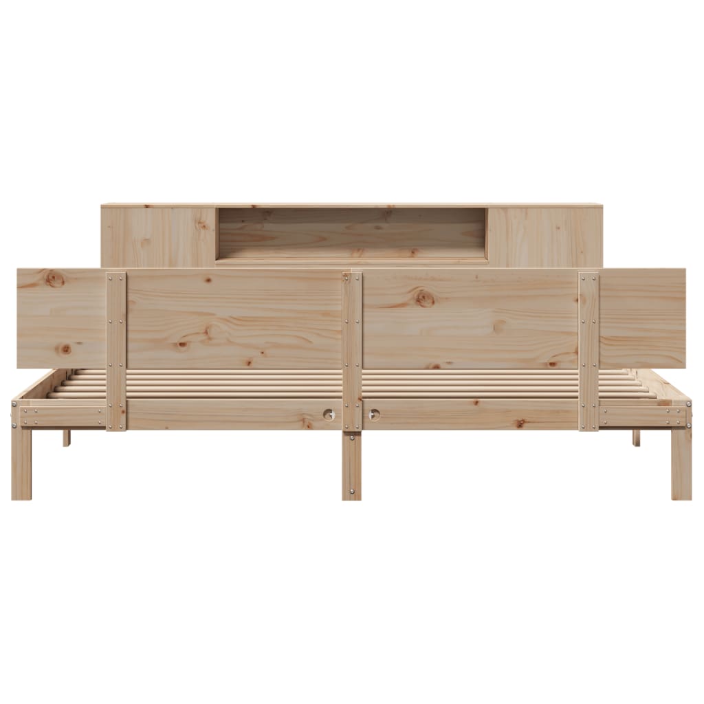 Bookcase Bed without Mattress 200x200cm Solid Wood Pine