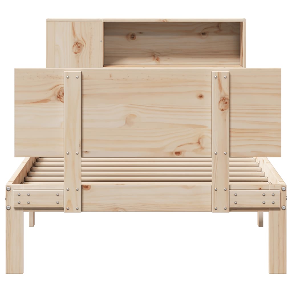 Bookcase Bed without Mattress 90x190cm Single Solid Wood Pine