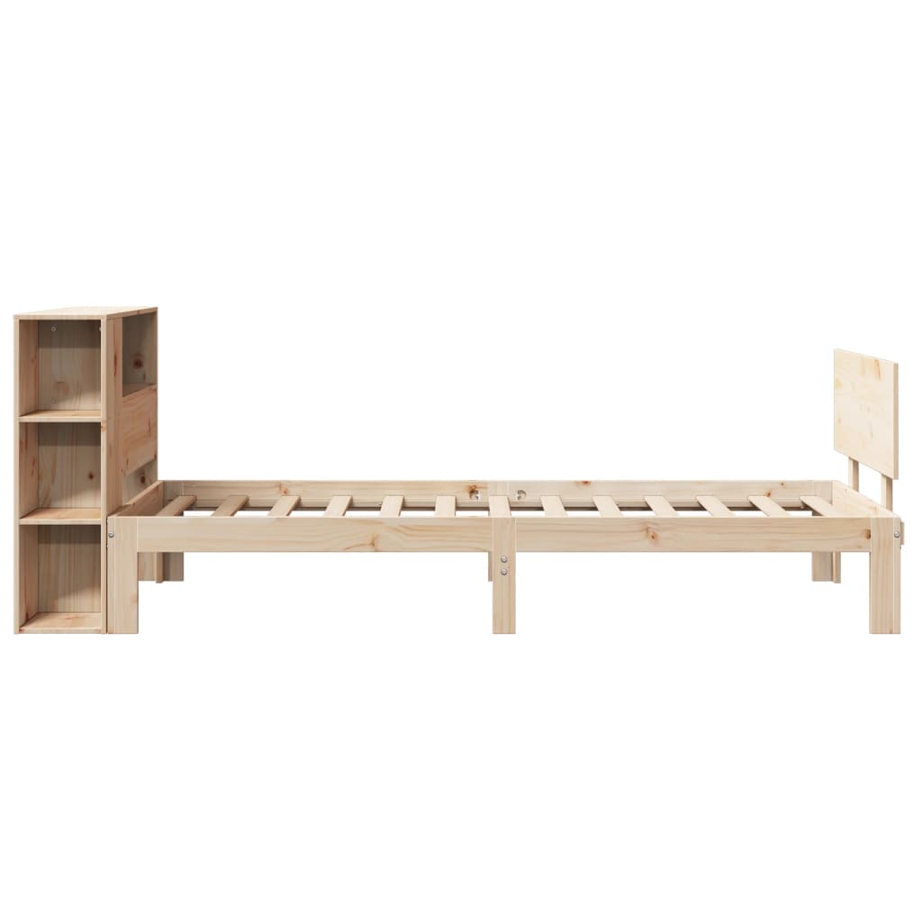 Bookcase Bed without Mattress 100x200cm Solid Wood Pine