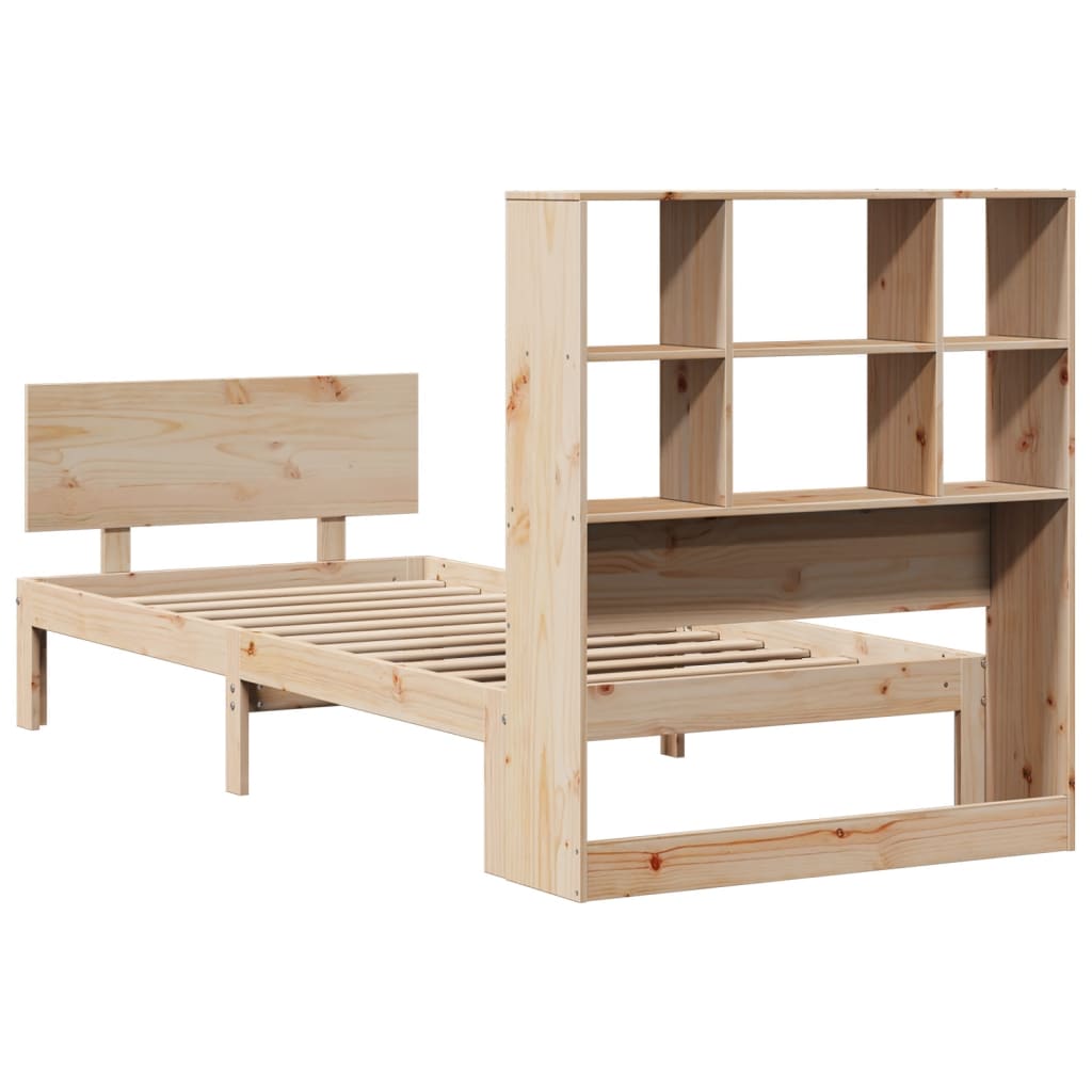 Bookcase Bed without Mattress 90x200cm Solid Wood Pine