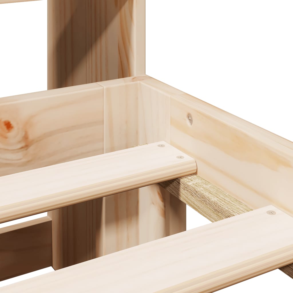 Bookcase Bed without Mattress 140x200cm Solid Wood Pine