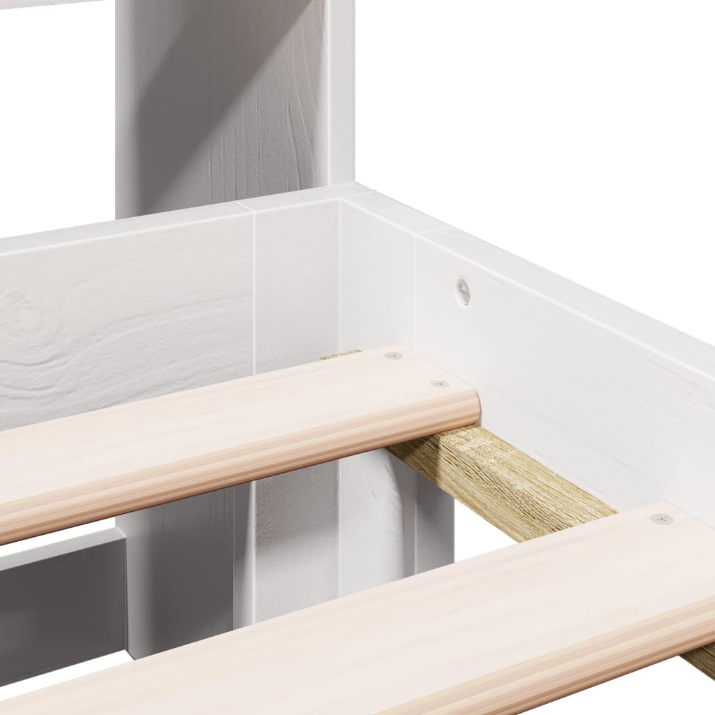 Bookcase Bed without Mattress White 160x200cm Solid Wood Pine
