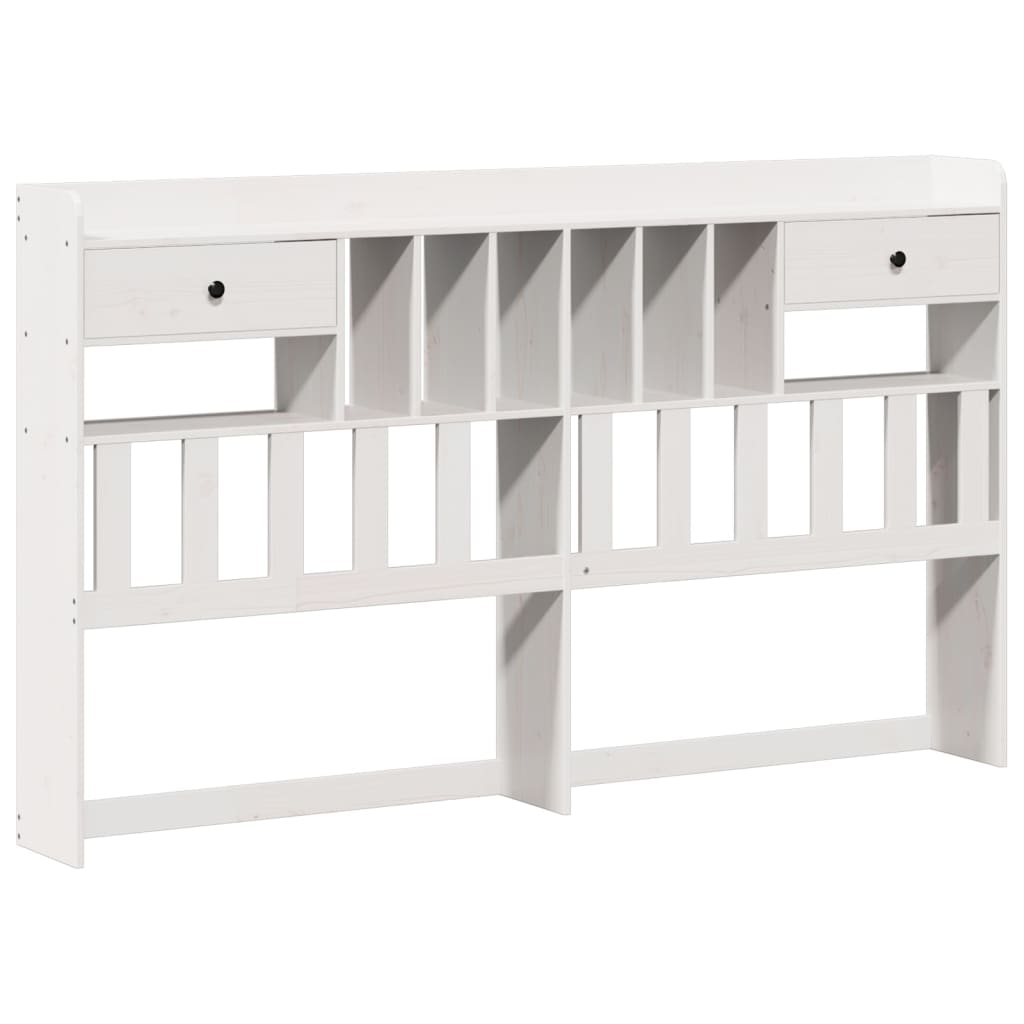 Bookcase Bed without Mattress White 180x200 cm Super King Solid Wood Pine