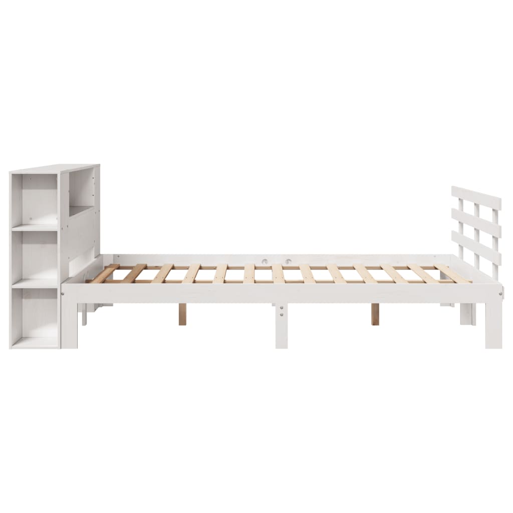 Bookcase Bed without Mattress White 120x190 cm Small Double Solid Wood Pine