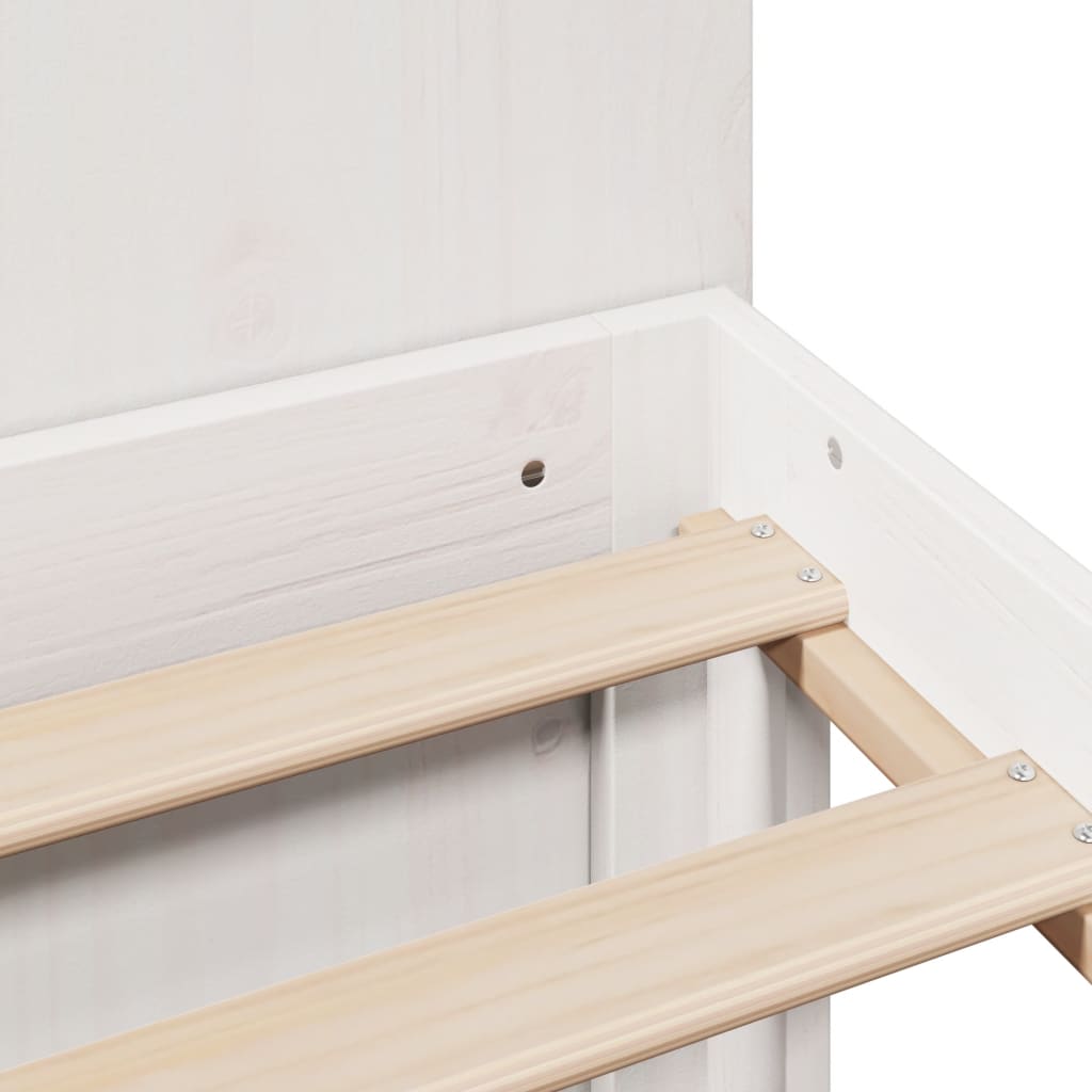 Bookcase Bed without Mattress White 120x190 cm Small Double Solid Wood Pine
