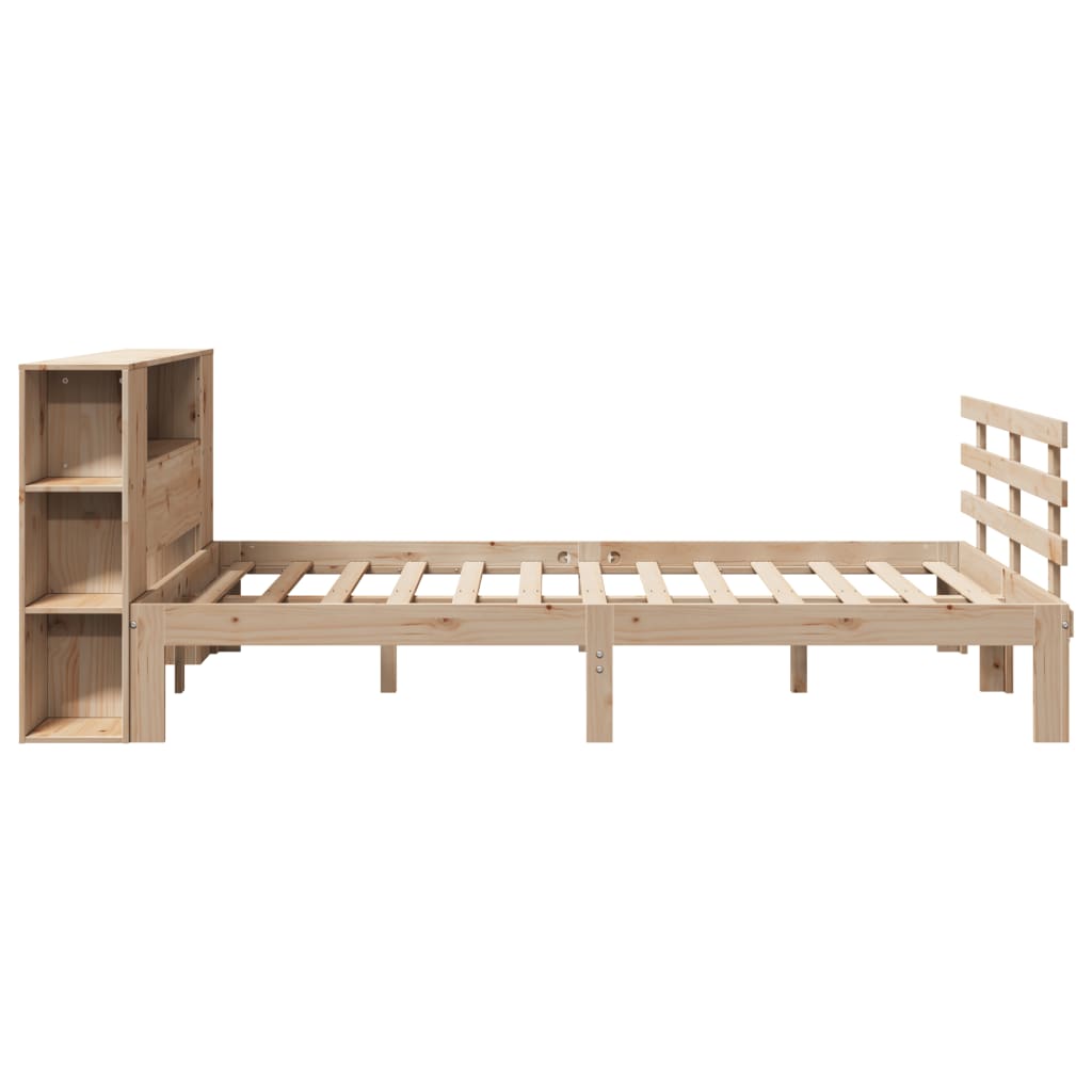 Bookcase Bed without Mattress 140x200cm Solid Wood Pine