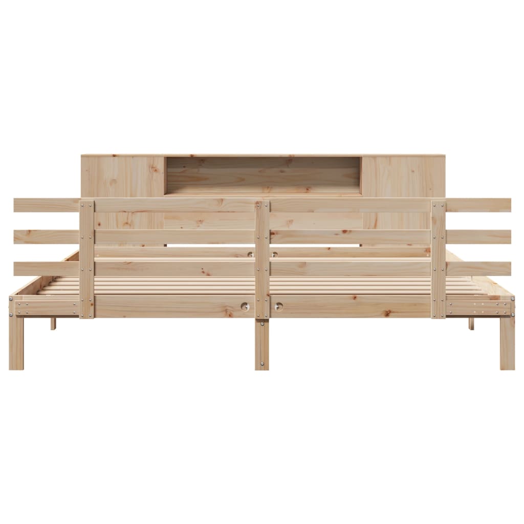 Bookcase Bed without Mattress 200x200cm Solid Wood Pine
