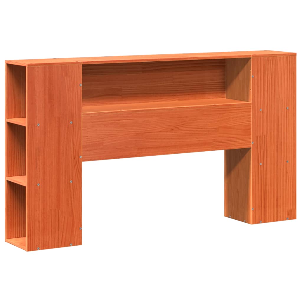 Bookcase Bed without Mattress Wax Brown 150x200 cm King Size Solid Wood Pine