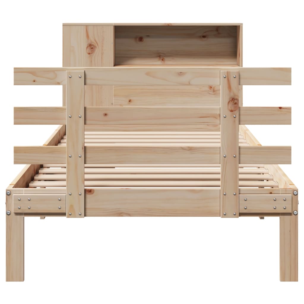 Bookcase Bed without Mattress 75x190 cm Small Single Solid Wood Pine