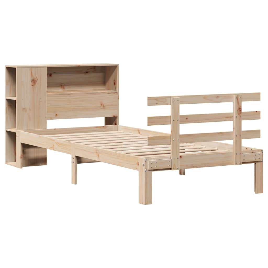 Bookcase Bed without Mattress 90x190 cm Single Solid Wood Pine