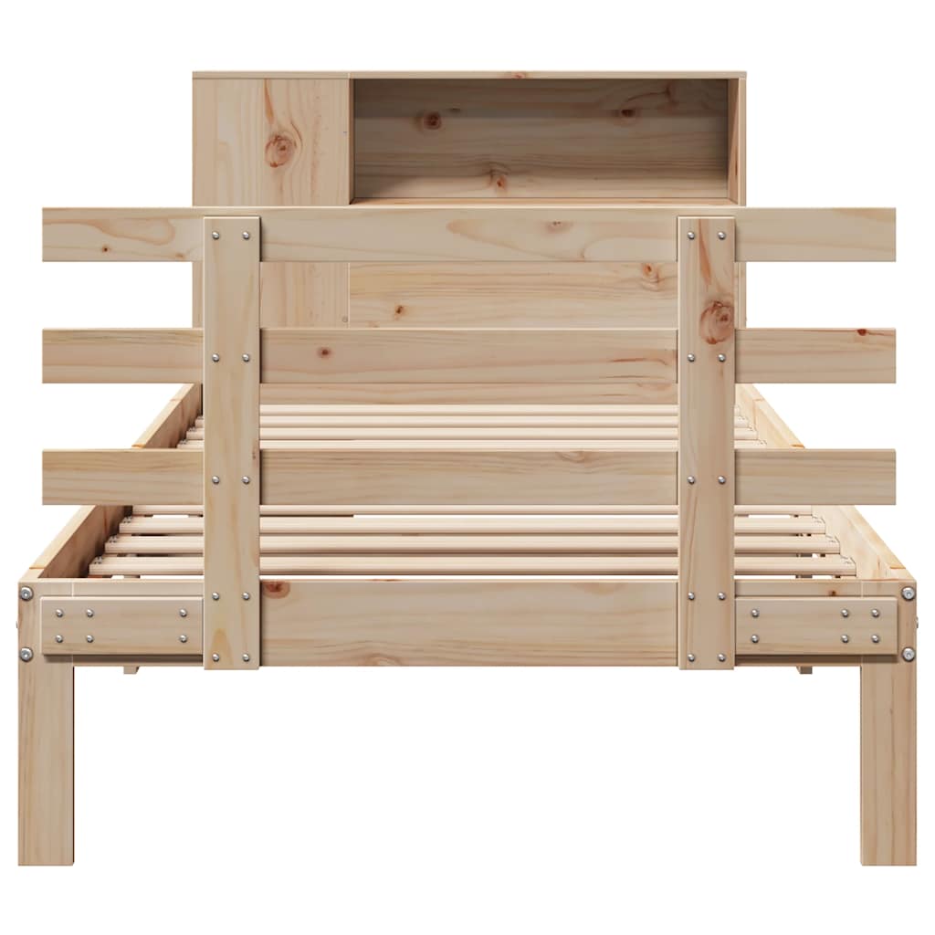 Bookcase Bed without Mattress 90x190 cm Single Solid Wood Pine