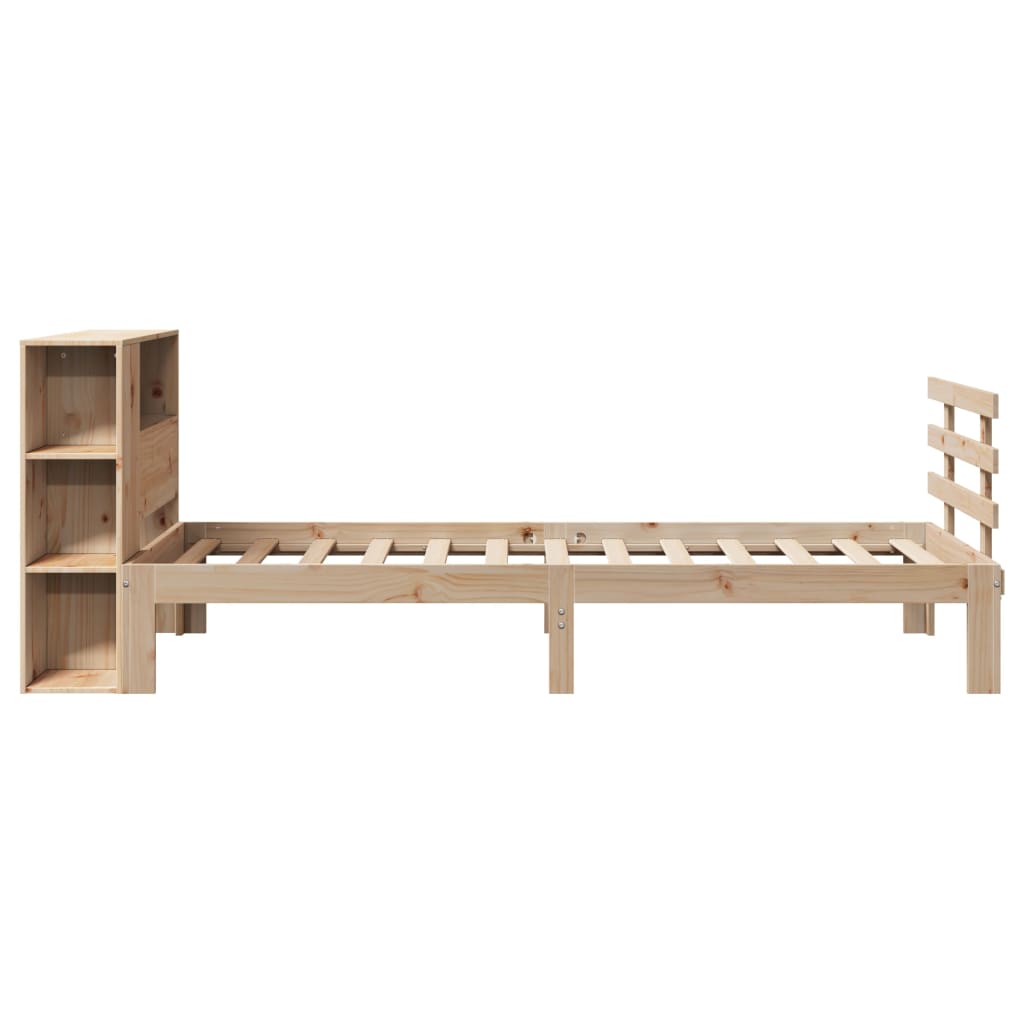 Bookcase Bed without Mattress 90x200cm Solid Wood Pine