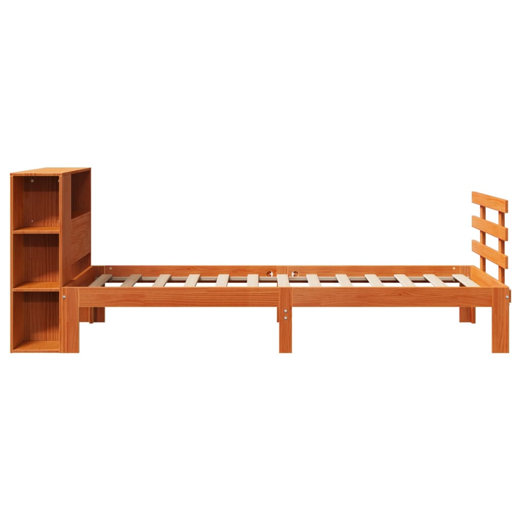 Bookcase Bed without Mattress Wax Brown 75x190 cm Small Single Solid Wood Pine