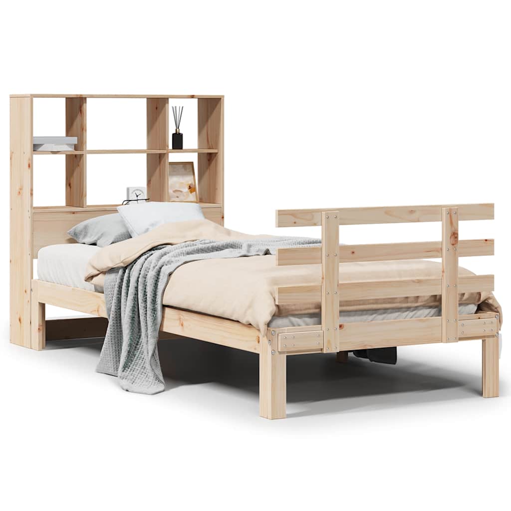 Bookcase Bed without Mattress 90x190 cm Single Solid Wood Pine