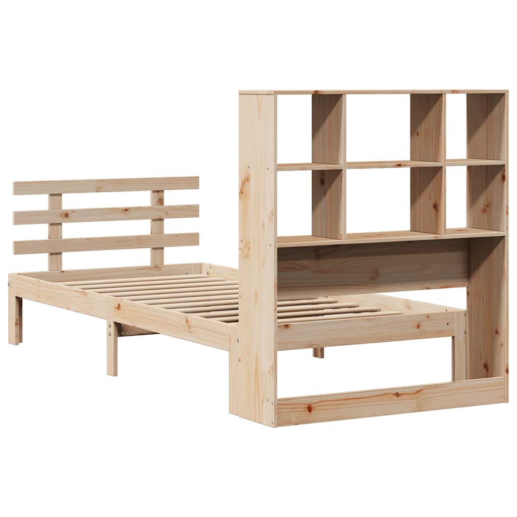 Bookcase Bed without Mattress 90x190 cm Single Solid Wood Pine