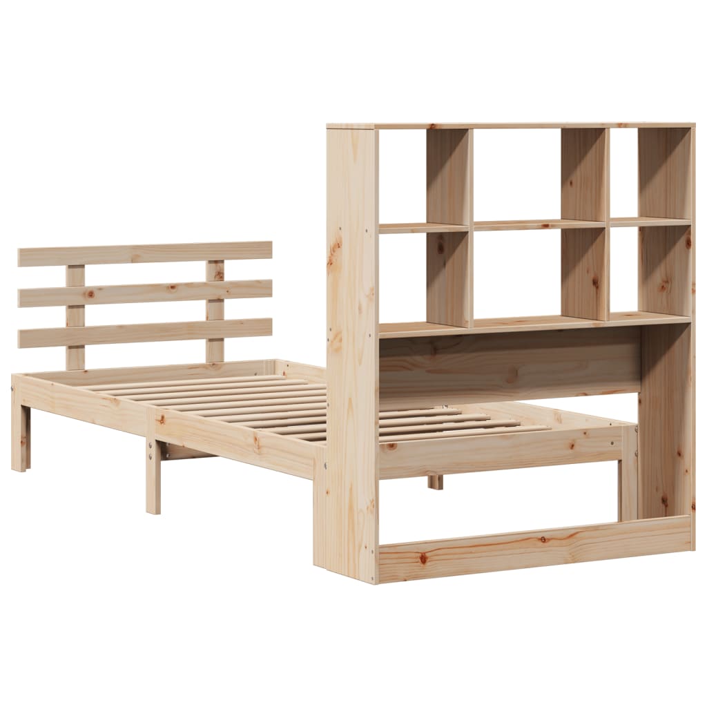 Bookcase Bed without Mattress 90x200cm Solid Wood Pine