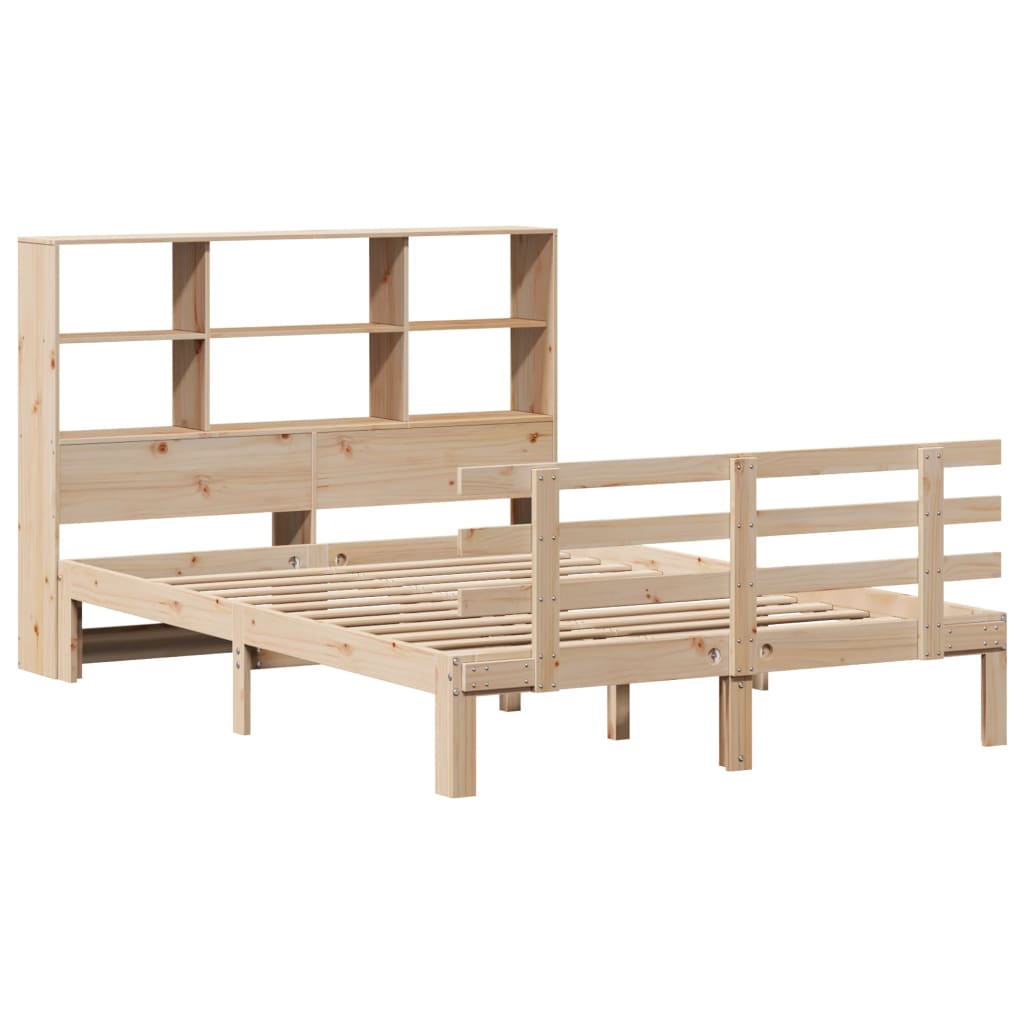 Bookcase Bed without Mattress 160x200cm Solid Wood Pine