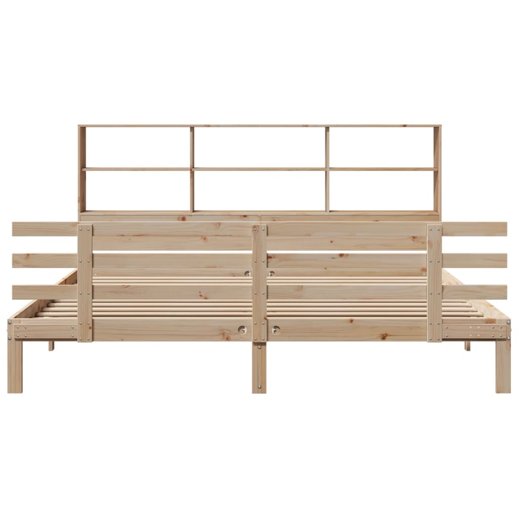 Bookcase Bed without Mattress 180x200 cm Super King Solid Wood Pine