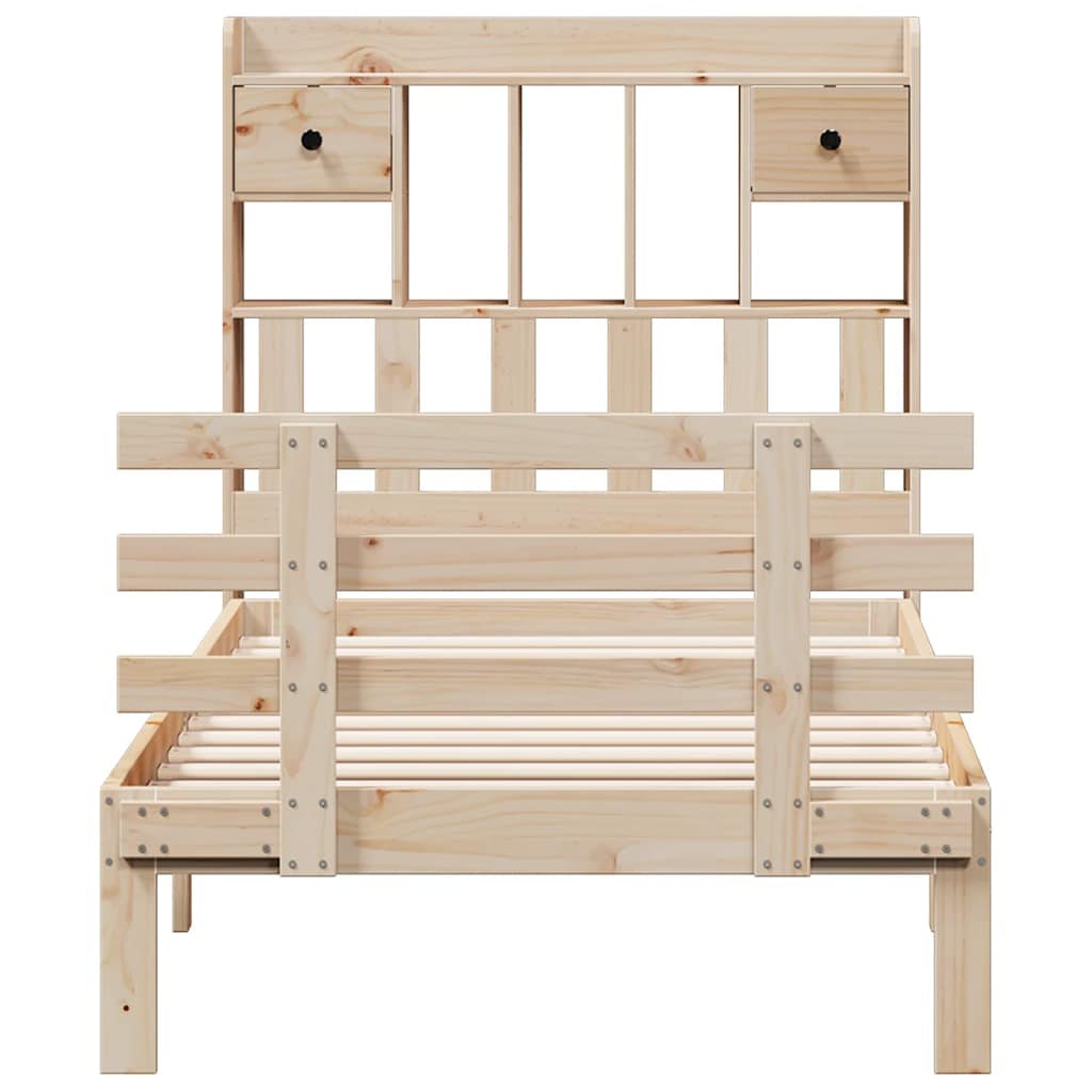 Bookcase Bed without Mattress 75x190 cm Small Single Solid Wood Pine