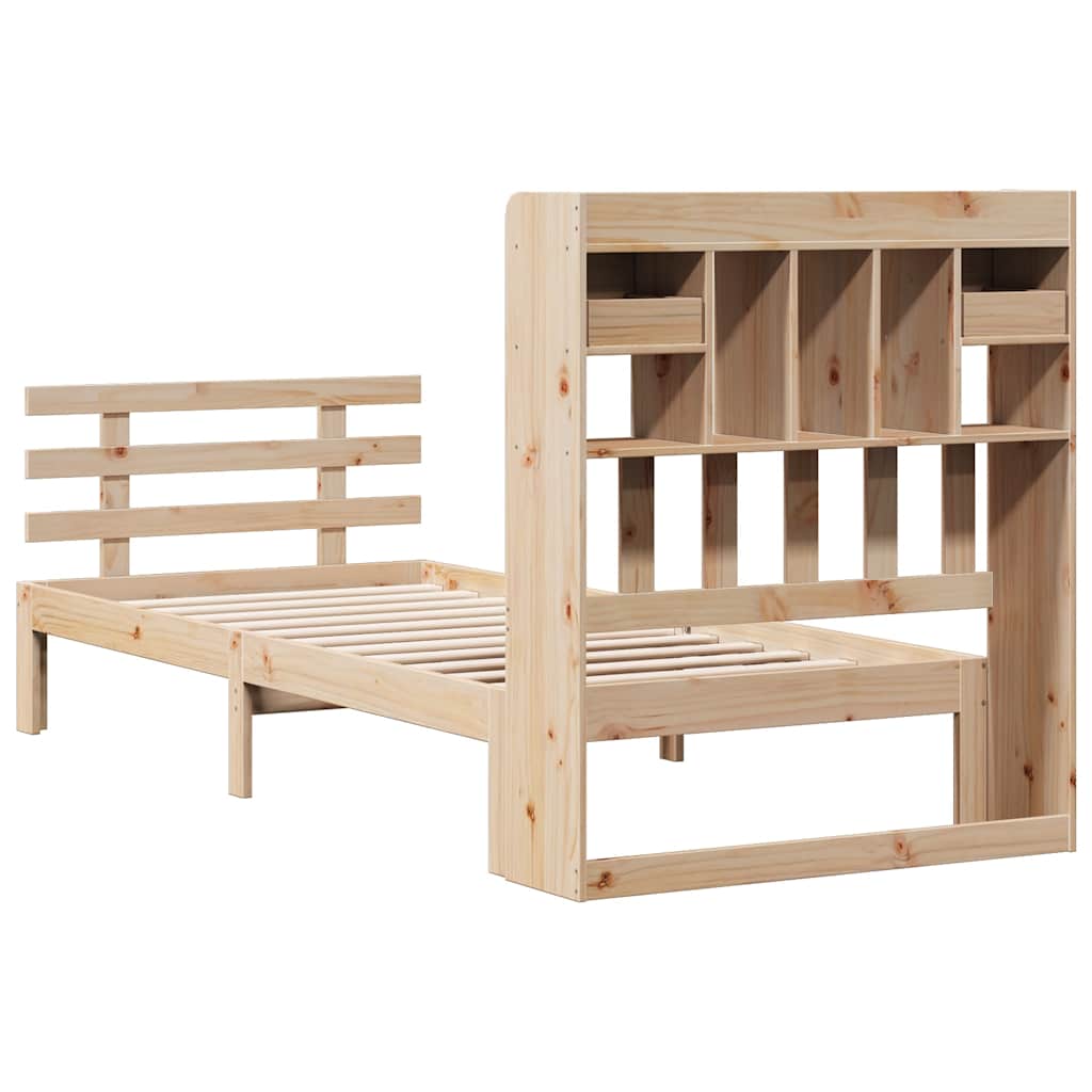 Bookcase Bed without Mattress 75x190 cm Small Single Solid Wood Pine