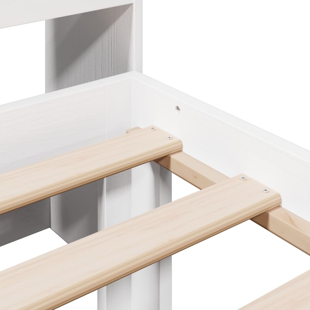 Bookcase Bed without Mattress White 75x190 cm Small Single Solid Wood Pine
