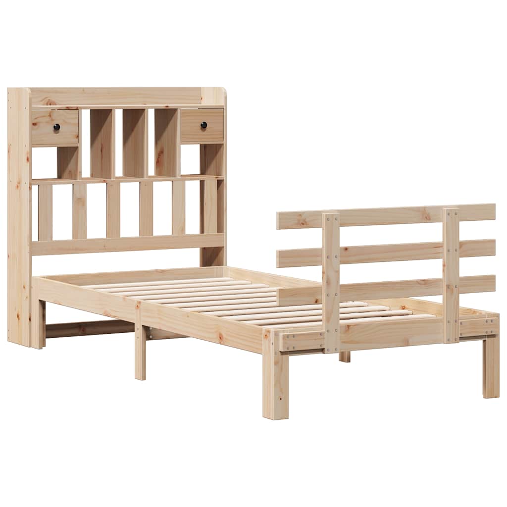 Bookcase Bed without Mattress 90x190 cm Single Solid Wood Pine