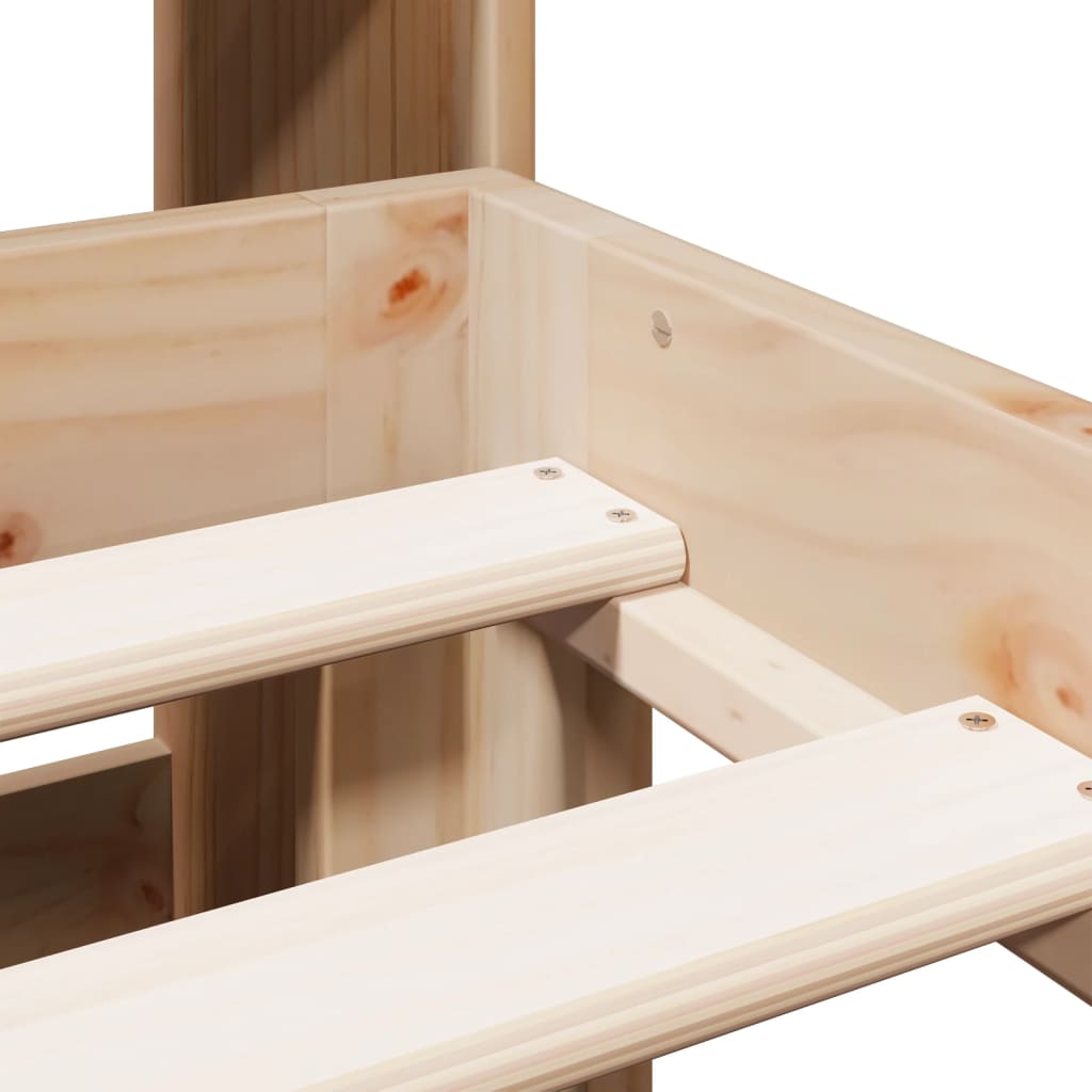 Bookcase Bed without Mattress 135x190 cm Double Solid Wood Pine