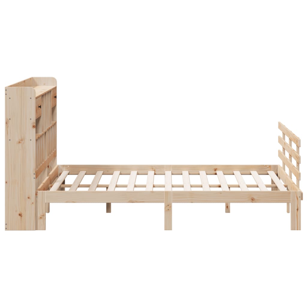 Bookcase Bed without Mattress 180x200 cm Super King Solid Wood Pine