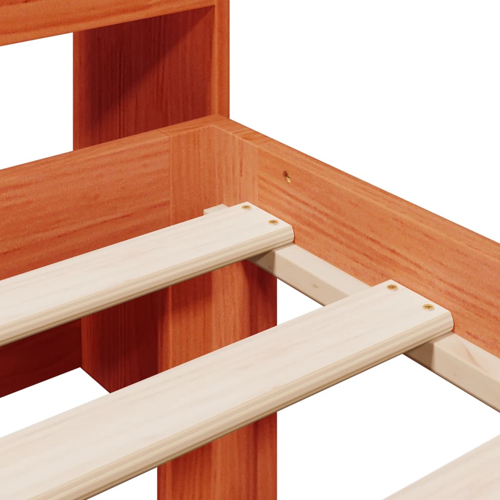 Bookcase Bed without Mattress Wax Brown 75x190 cm Small Single Solid Wood Pine