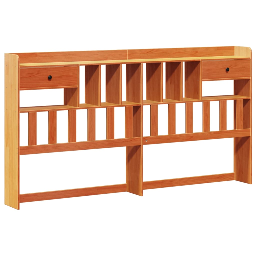 Bookcase Bed without Mattress Wax Brown 180x200 cm Super King Solid Wood Pine
