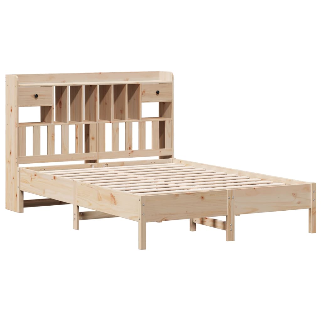Bookcase Bed without Mattress 160x200 cm Solid Wood Pine
